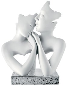 Bongelli preziosi piccola statua moderna scultura Coppia innamorati Face h 15 Argento