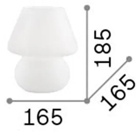 Lampada Da Scrivania-Ufficio Moderna Prato Vetro Bianco 1 Luce E27 Small