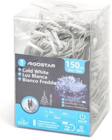 Aigostar - Catena LED natalizia da esterno 150xLED/8 funzioni 18m IP44 bianco freddo