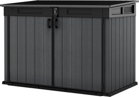 Armadio Porta Attrezzi o Bidoni Differenziata 2 Ante e Coperchio Keter Cortina Mega 190,5x109,3x132,5 cm in Evotech+ Grigio...