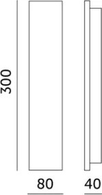 Lampada da parete esterna a LED MIRANA S, 8 W, 230 V, 4000 K, IP44, 30 cm, nera