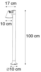 Paletto da esterno moderno nero 100 cm IP44 orientabile - Ciara