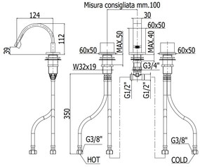 Paffoni Level Lep119 Gruppo Bidet 3 Fori Cromo