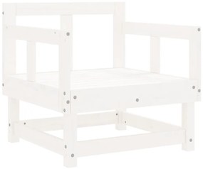 Set Salotto da Giardino 8 pz in Legno Massello di Pino Bianco