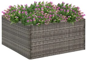 Fioriera da Giardino Grigia 80x80x40 cm in Polyrattan