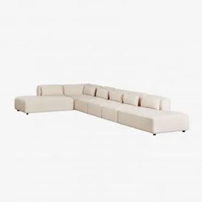 Divano Modulare Angolare Fogler In 6 Pezzi Con Doppia Chaise Lounge Velluto A Coste Beige Lin - Sklum