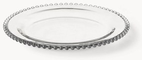 Piatti piani in vetro con bordo decorato Perles 3 pz