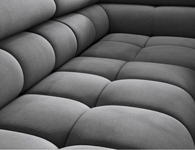 Divano angolare grigio scuro allungabile/con contenitore (con penisola a destra/a L) e rivestimento in velluto Ferucce – ELTAP