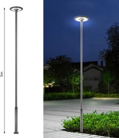 Brilagi -Asta in metallo per palo d'illuminazione esterna 5 m, diametro 58 mm, antracite