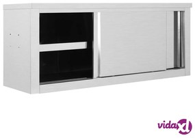 vidaXL Armadio da Cucina ad Ante Scorrevoli 120x40x50cm Acciaio Inox