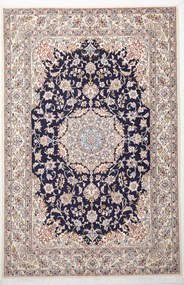 Nain Tappeto persiano 140x200 Blu (Iran) Annodato A Mano