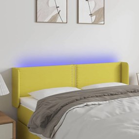 Testiera A Led Verde 147x16x78/88 Cm İn Tessuto /