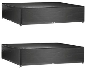 Copri Mobili Da Giardino 2pz 16 Occhielli 240x240x55cm Quadrato /