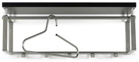 Attaccapanni da parete nero/argentato in metallo con scaffale 70 cm Rex – Spinder Design