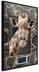 Poster  Giraffe in the Frame  Cornice Quadri Cornice nera, Larghezza x Altezza Home decor 30x45