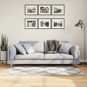 Tappeto Shaggy Pamplona A Pelo Lungo Crema E Nero 80x150 Cm /
