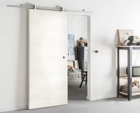 Porta scorrevole reversibile Kent in mdf bianco, L 93 x H 212 cm, con binario Ermes