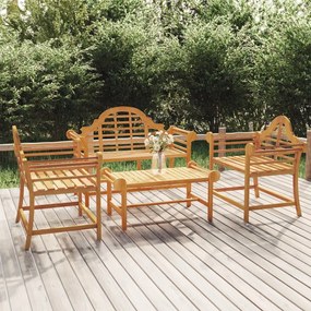 Set salotto per giardino 4pz legno massello di teak