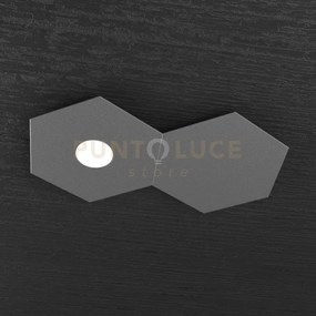 Hexagon applique-plafoniera 1 luce + 1 decorativo grigio antracite ...