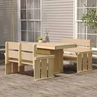 Set da Pranzo da Giardino 3 pz in Legno di Pino Impregnato cod mxl 48590