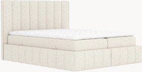 Letto boxspring in bouclé fatto a mano con contenitore Moretti, H4