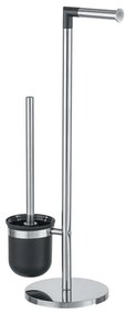 WENKO 21836800 - Spazzola per WC PARUS 25,5 x 57 cm acciaio inox/argento/nero