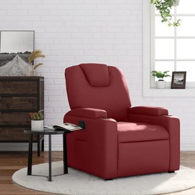 Poltrona Reclinabile Rosso Vino İn Similpelle /