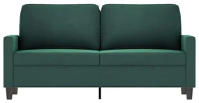 Divano a 2 posti verde scuro 140 cm in velluto