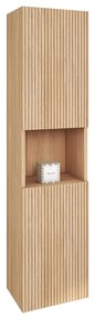 Kamalu - Colonna bagno cannettata rovere chiaro 130 cm | LAC-IRIDE