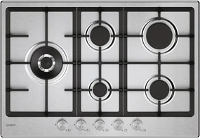 CHG7WL4WTX Piano cottura a gas 5 fornelli acciaio inox da incasso 74.5 cm - Candy