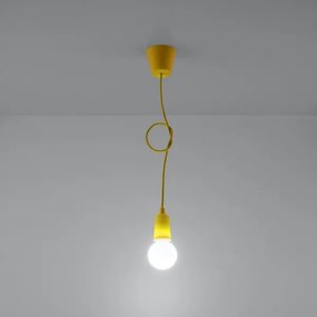 Lampadario a sospensione con filo DIEGO 1xE27/60W/230V giallo