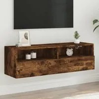 Mobile TV a Parete Rovere Fumo 100x30x30 cm Legno Multistrato 836890