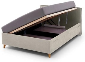 Letto da bambini beige imbottito con contenitore con rete inclusa 120x200 cm Fun – Meise Möbel