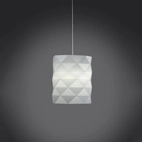 Sospensione Moderna 1 Luce Prisma In Polilux Bianco D27 Made In Italy