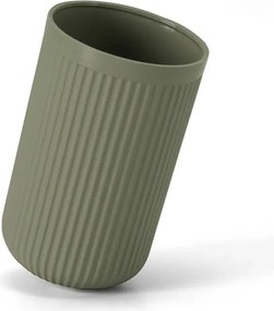 Porta spazzolini verde in plastica cannettata rigida Arizona