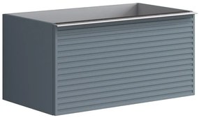 Mobile da bagno sospeso sotto lavabo L 80 x H 40 x P 45.5 cm blu laccato opaco, 1 cassetto Pixel stripes