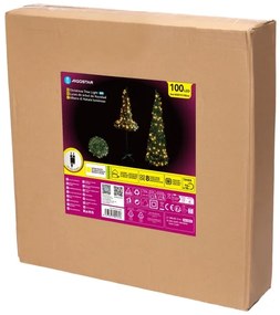 Aigostar - Albero di Natale LED per esterni 100 LED/230V 1,5 m IP44 verde bianco caldo
