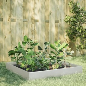 Fioriera Rialzata Da Giardino 100x100x26 Cm İn Acciaio Inox /