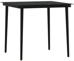 Set da pranzo per giardino 5 pz con cuscini nero