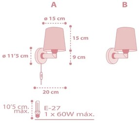 Dalber 82219S -  Applique per bambini  STAR LIGHT 1xE27/60W/230V rosa