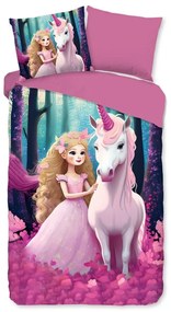 Set copripiumino e federa da bambini rosa in microfibra per letto singolo ed esteso 140x220 cm Julia – Good Morning