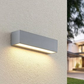 Applique da esterni a LED Lengo Lucande, Alluminio / Grigio / Zincato, Alluminio, Moderno, Applique LED da esterni