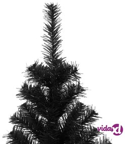 vidaXL Albero di Natale Artificiale Sottile con Base Nero 180 cm PVC