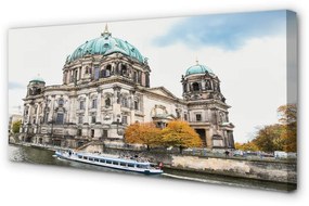 Quadro su tela Germania Cattedrale River di Berlino 100x50 cm