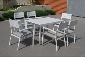 Tavolo Da Esterno Allungabile Rettangolare 127-180 Cm In Alluminio Bianco