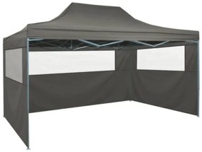 Tenda Pieghevole con 3 Pareti 3x4,5 m Antracite