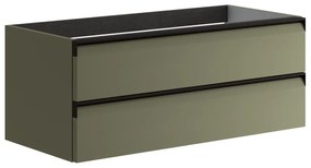 Mobile da bagno sotto lavabo Fusion verde salvia laccato opaco L 99.5 x H 40 x P 45.5 cm 2 cassetti, lavabo non incluso