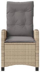 Sedie reclinabili giardino 2pz cuscini beige misto polyrattan