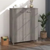 Scarpiera in Grigio Chiaro 85x40x108 cm Legno Massello di Pino cod mxl 50163