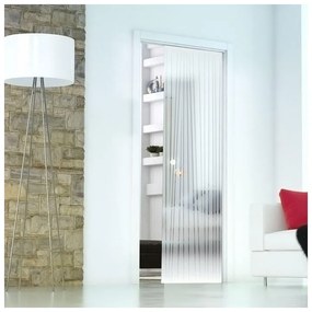 Porta scorrevole Secret Stem grigio e incolore L 73 x H 212 cm reversibile